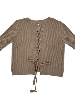 Lace Up Back Sweater